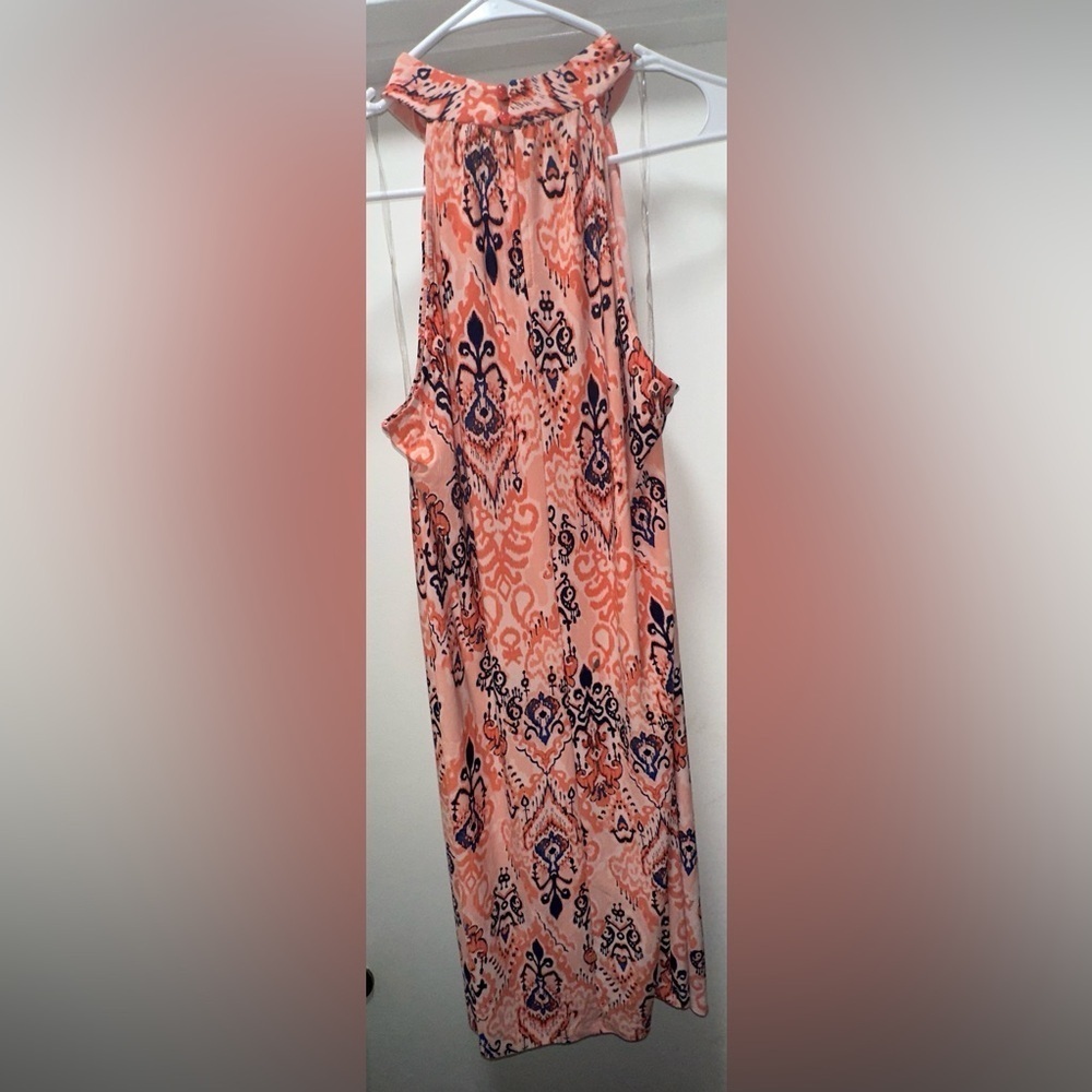 Nine West Coral Floral Halter Dress Size 14 XL | Easter Brunch Wedding Church - Picture 4 of 4